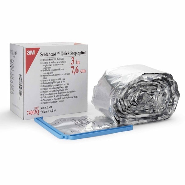3M Scotchcast Padded Splint Roll 3 Inch X 15 Foot Felt / Fiberglass White, 2PK 74003Q - main